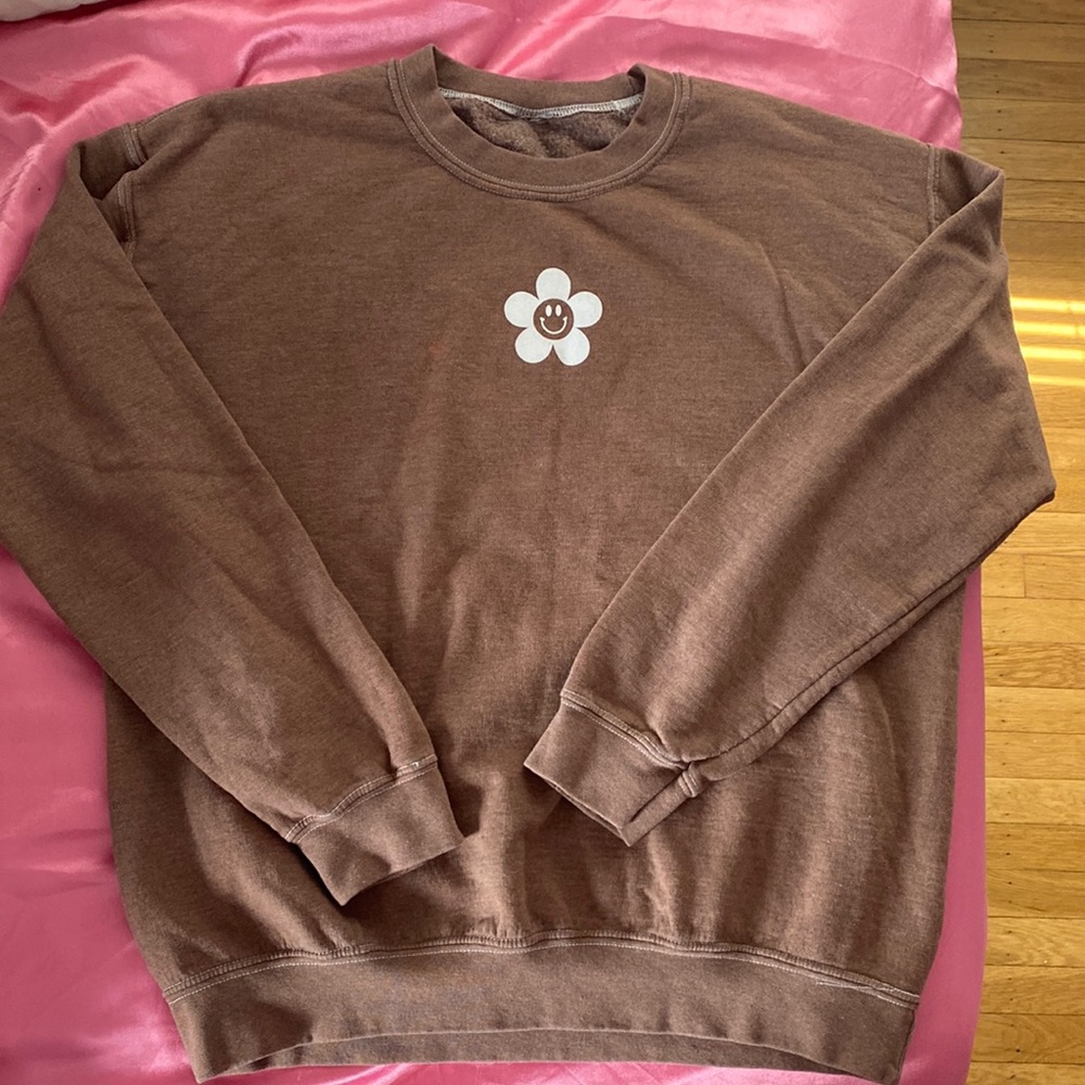 pacsun smiley flower crewneck